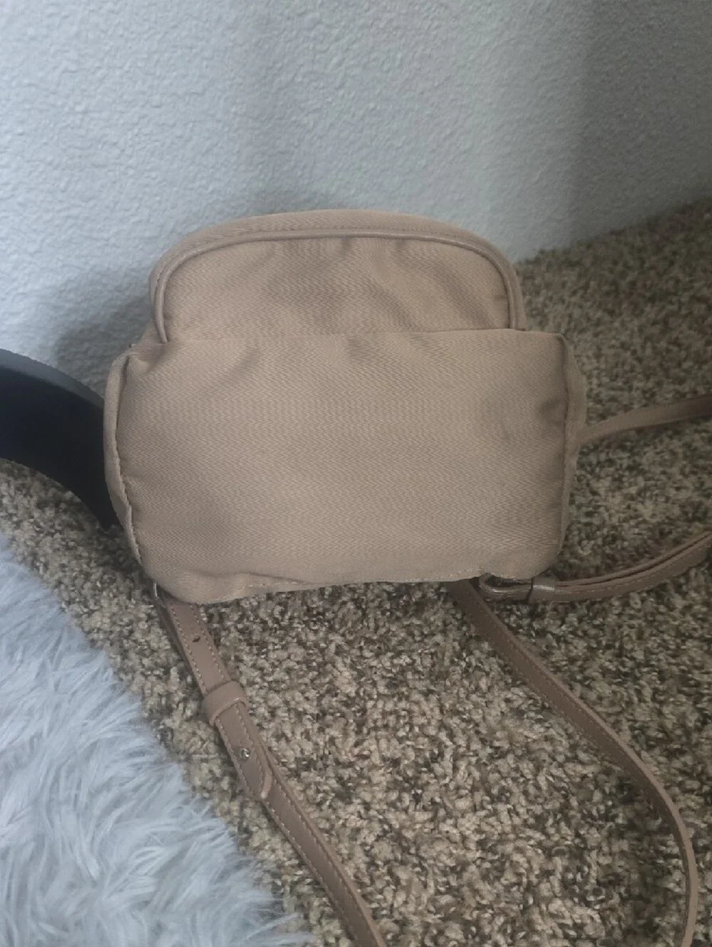 Stella McCartney Beige Mini Backpack W/ Silver Chain Trim/Hardware (VERY GOOD)✨️